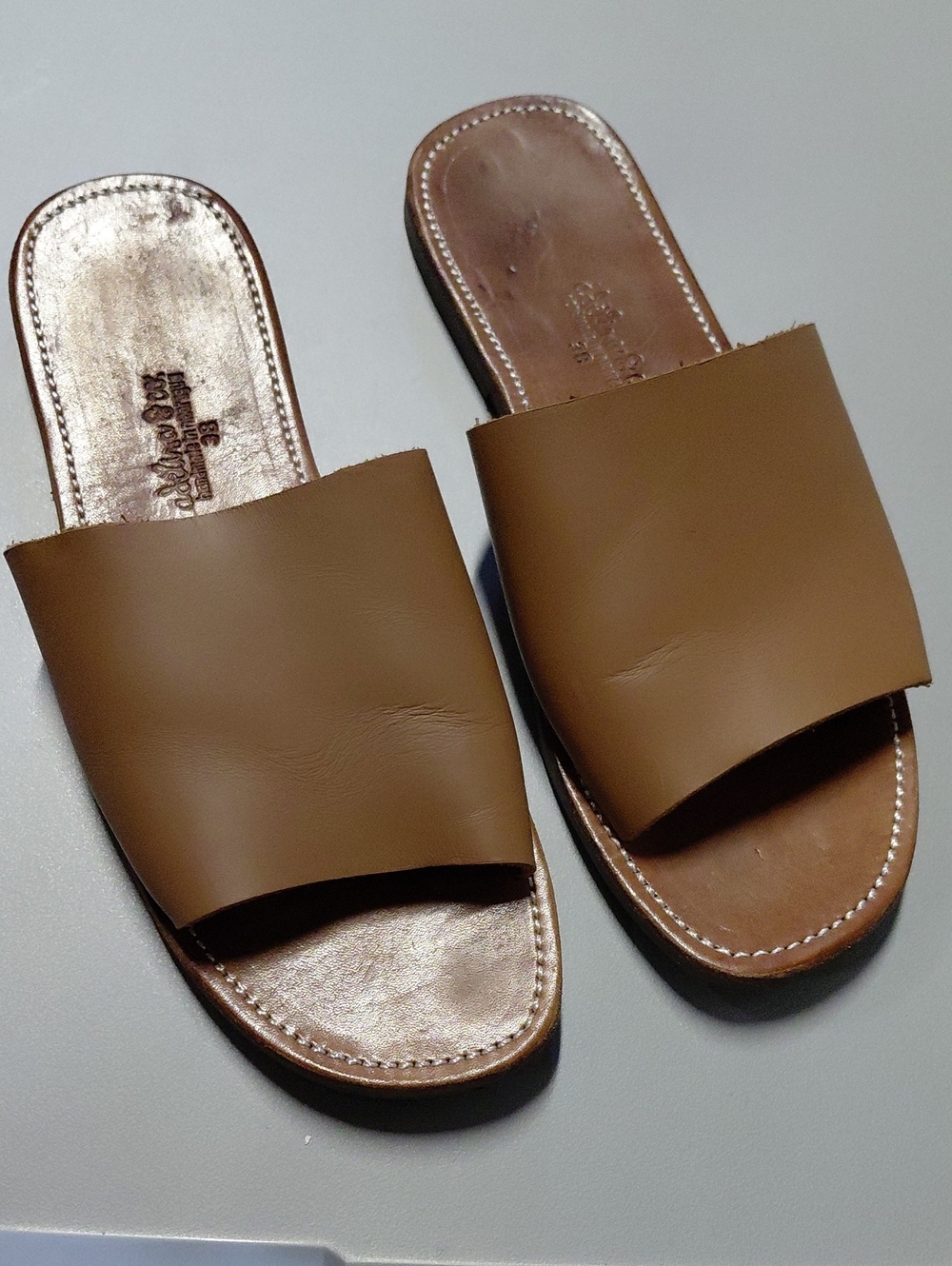 Adelisa & Co Brown Leather Sandal Insole Womens Size 8
